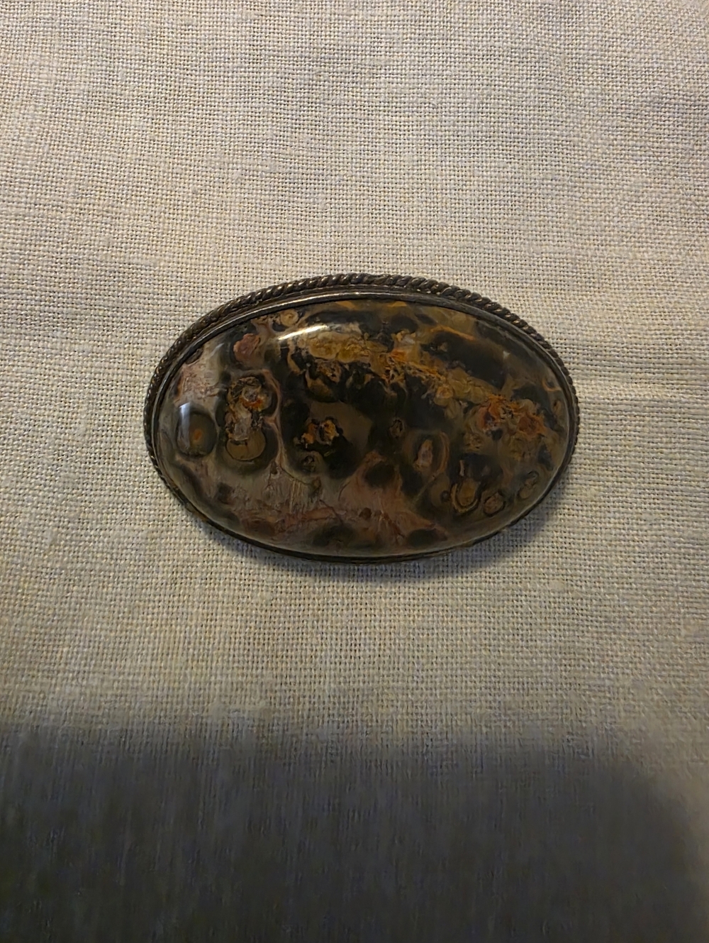 Beautiful Vintage Jasper  925 Brooch